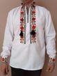 Embroidered shirt for men French flowers red - long sleeve, XS