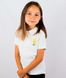 Children's embroidered polo shirt: TRIZUB, white, 12-14 years old