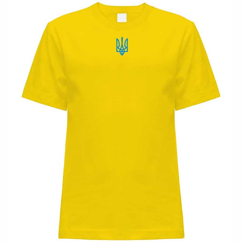 T-shirt dla chłopca z haftowanym Tridentem, w kolorze żółtym, 3-4 lata