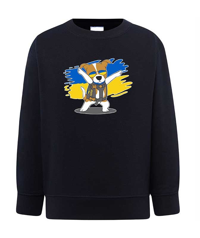 Patron dog sweatshirt (sweater) for girls, dark blue, 92/98cm
