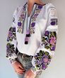Women's embroidery French Flowers - purple