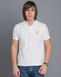 Men's Patriotic Polo T-Shirt: Trident Embroidery, White, XS