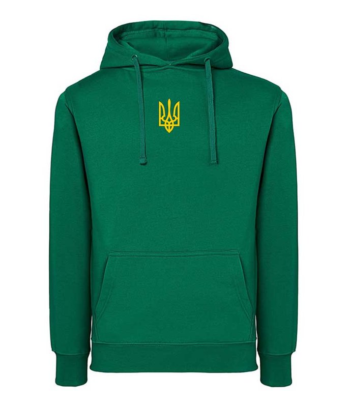 Women's hoodie Trident embroidered, green color, S