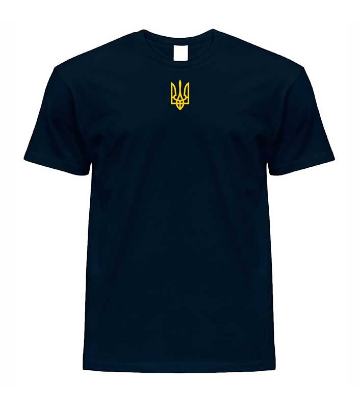 Men's Patriotic T-Shirt: EMBROIDERED TRISUN, Dark Blue, XS
