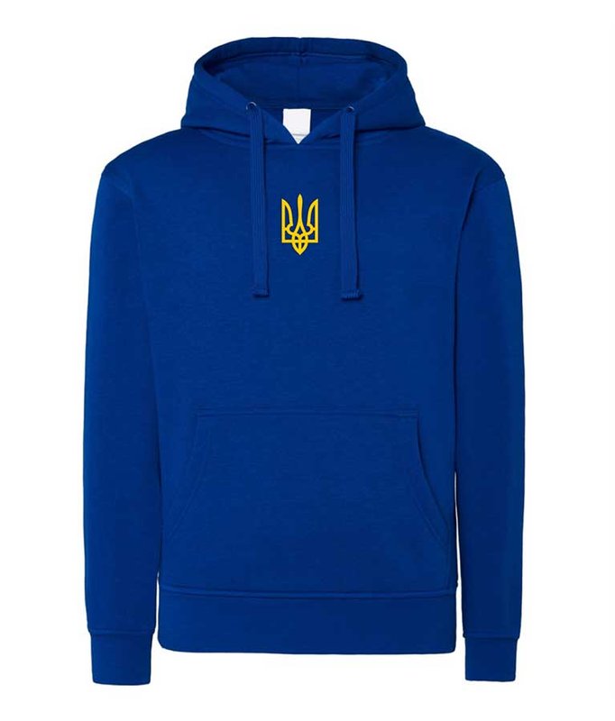 Women's hoodie Trident embroidered, blue color, S
