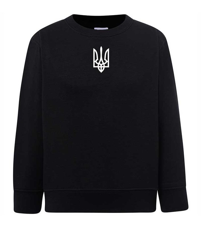 Bluza (sweter) dla dziewczynki z haftem Trident biały, kolor czarny, 92/98cm