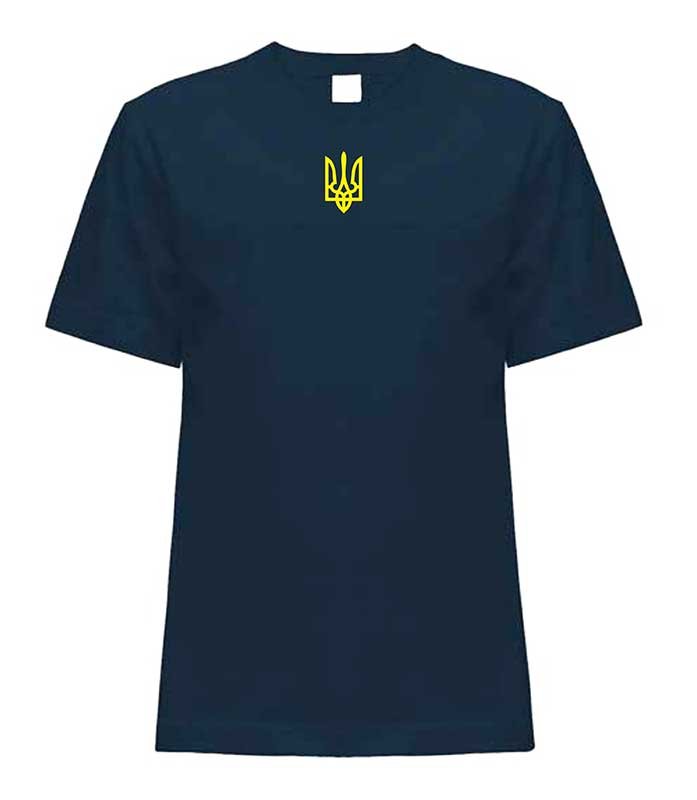 T-shirt dla dziewczynki z haftem Trident, kolor granatowy, 3-4 lata
