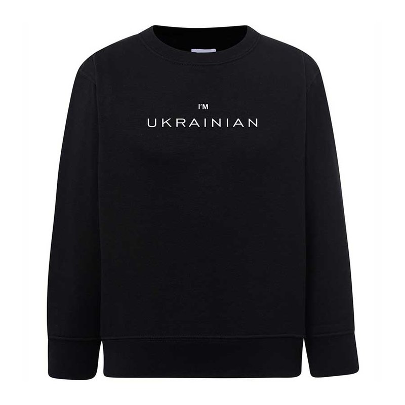Women's sweatshirt (sweater) with I"M UKRAINIAN , black, S