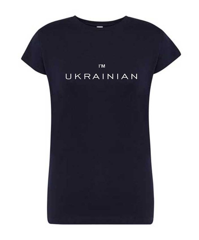 Damska koszulka I'M UKRAINIAN, ciemnoniebieska, S