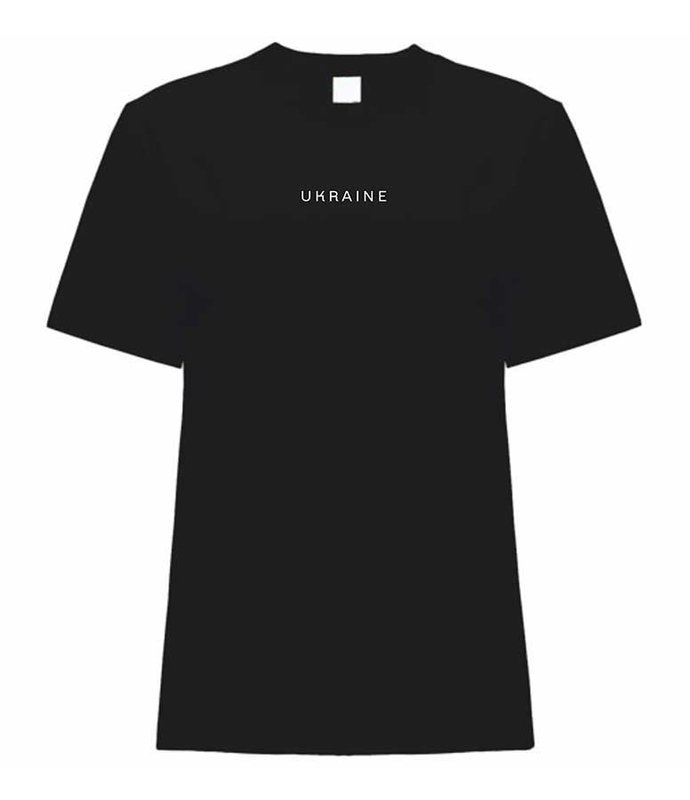 T-shirt dla dziewczynki z haftem Ukraine, czarny, 3-4 lata
