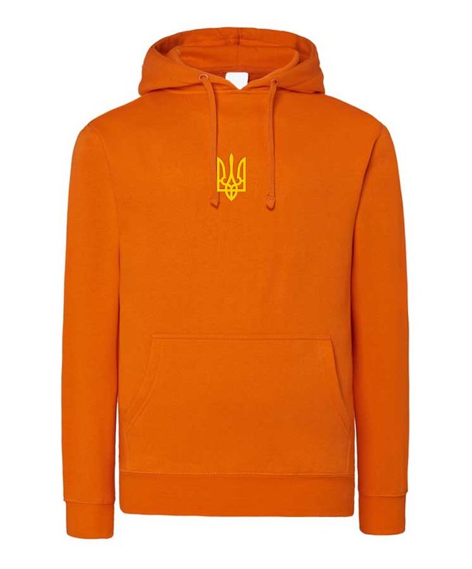 Women's hoodie Trident embroidered, orange color, S