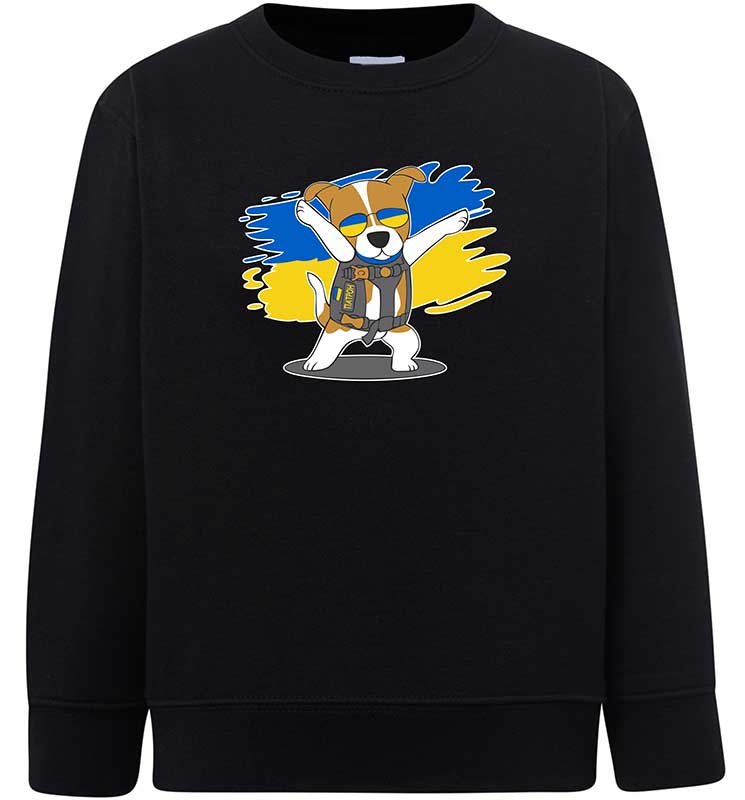 Sweatshirt (sweater) for girls Patron dog, black, 104/110cm