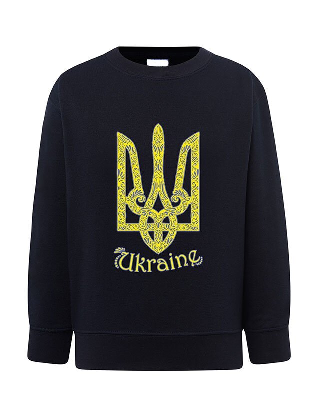 Sweatshirt (sweater) for girls Trizub Ukraine, dark blue, 92/98cm