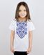 T-shirt haftowany dla dziewczynki haft Sokal, haft niebieski - biały, 92/98cm