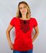 Жіноча вишита футболка Сокальська червона з чорною вишивкою, XS