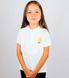 Дитяча вишита футболка поло: ТРИЗУБ, біла, 12-14 років