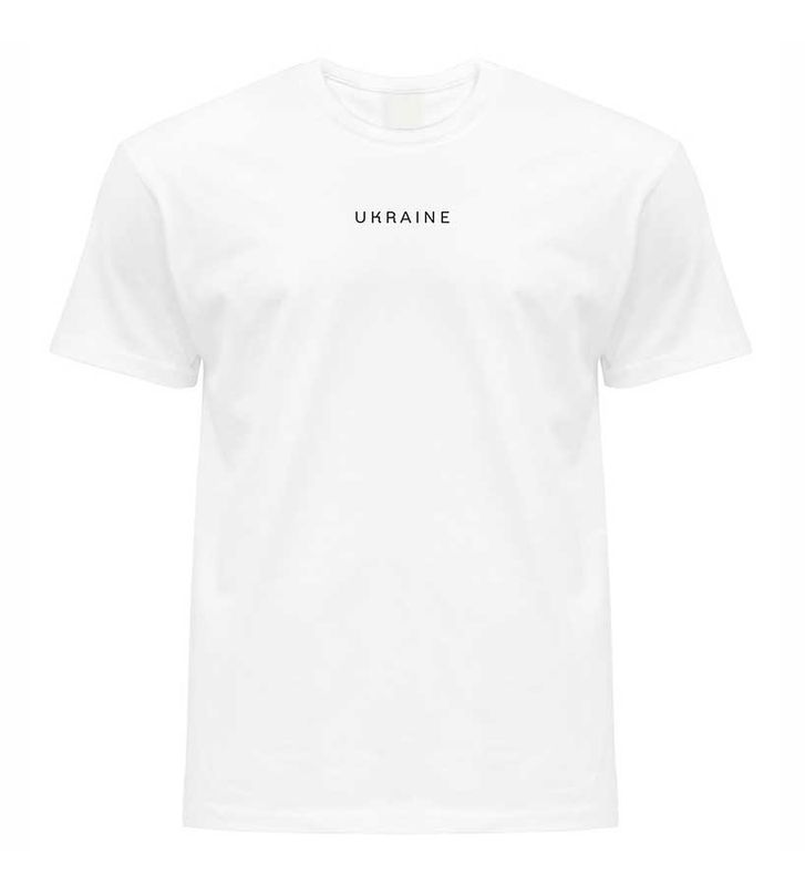 Чоловіча патріотична футболка: Ukraine, біла, XS