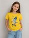 Ż&oacute;łty T-shirt dla dziewczynki z patriotycznym nadrukiem ptaka (materiał naturalny), 3-4 lata