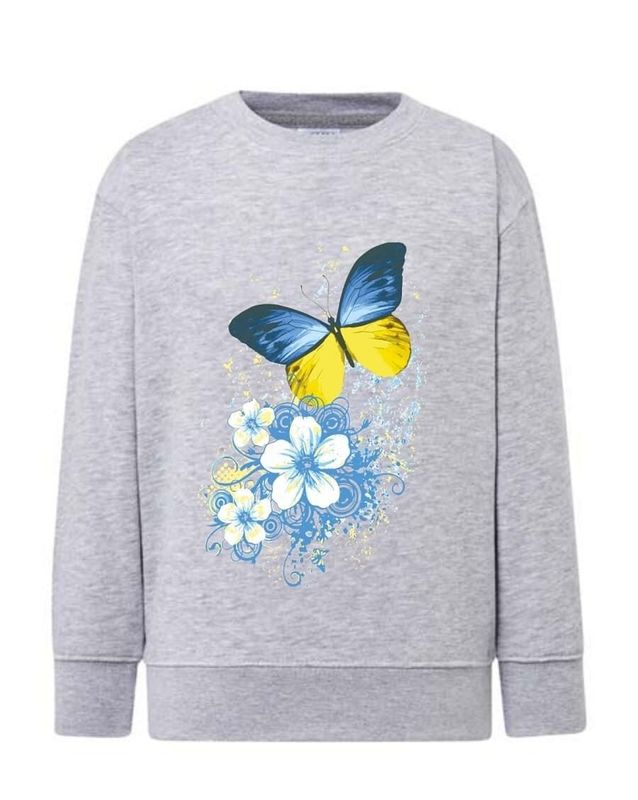 Bluza (sweter) dla dziewczynki Motyle, kolor szary, 92/98cm