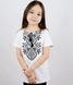 T-shirt dla dziewczynki haftowany, haft Sokal, haft czarno-biały, 92/98cm