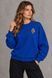 Damska granatowa bluza z dzianiny typu French terry (splot trzynitkowy) z haftem lwa, XS