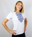 Жіноча вишита футболка Сокальська біла з синьою вишивкою, XL