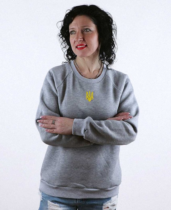 Women's jacket (sweatshirt) Trident embroidered, gray, S