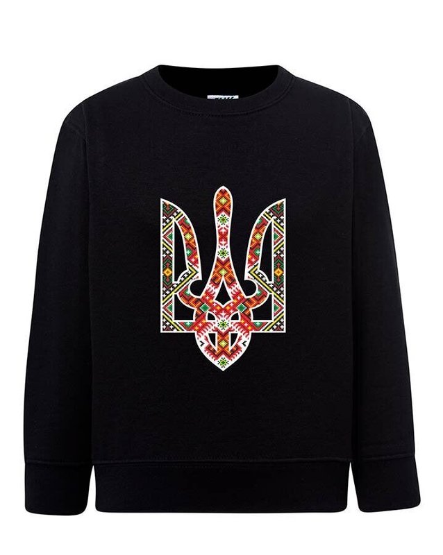 Sweatshirt (sweater) for girls Trident embroidered, black, 92/98cm
