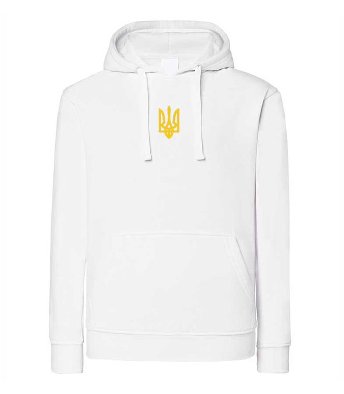 Women's hoodie Trident embroidered, white color, S