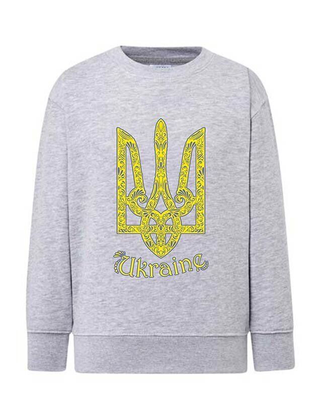 Sweatshirt (sweater) for girls Trizub Ukraine, gray, 92/98cm