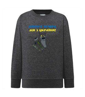 Bluza (sweter) dla dziewczynki Dobry wiecz&oacute;r, jesteśmy z Ukrainy, grafit, 92/98cm