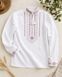 Men's embroidered shirt "Embroidered Paths" (milky-white linen), 42