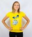 Жіноча футболка з принтом «Метелики», жовта, S