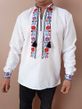 Men's embroidered French flowers in color - long sleeve, L