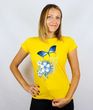 Жіноча футболка з принтом «Метелики», жовта