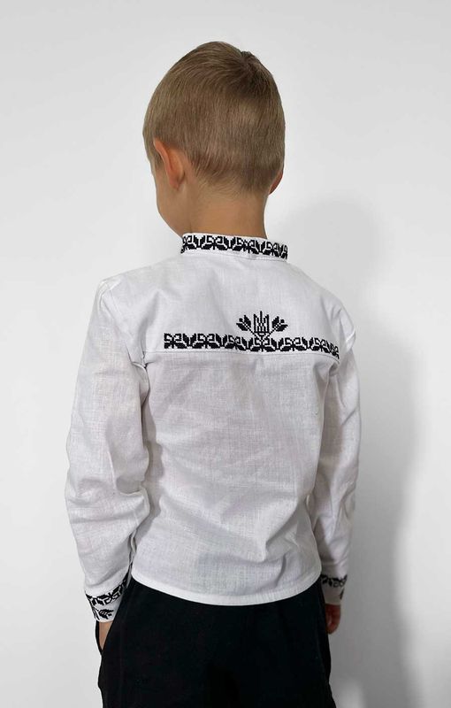 Embroidered shirt for a boy: "Dream" - white, 92/98cm