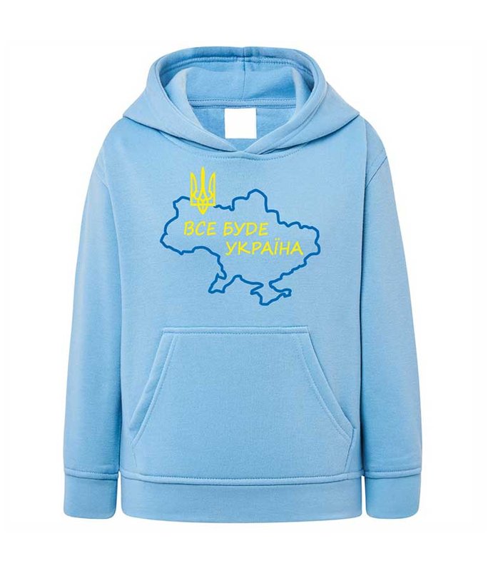 Hoodies for a girl Everything will be Ukraine blue, 12-14 years old