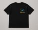 Black cotton T-shirt for girls with patriotic embroidery, 3-4 years