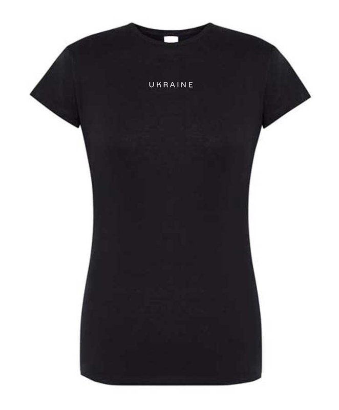 Жіноча футболка з вишитим Ukraine, чорна, S