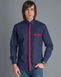 Men's blue PLANK shirt with red embroidery, 38