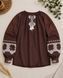"Pralis" embroidered shirt &mdash; chocolate-colored linen, 40