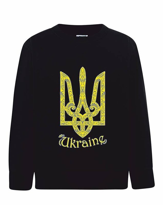 Свитшот (кофта) для мальчиков Тризуб Ukraine, черный, 92 см