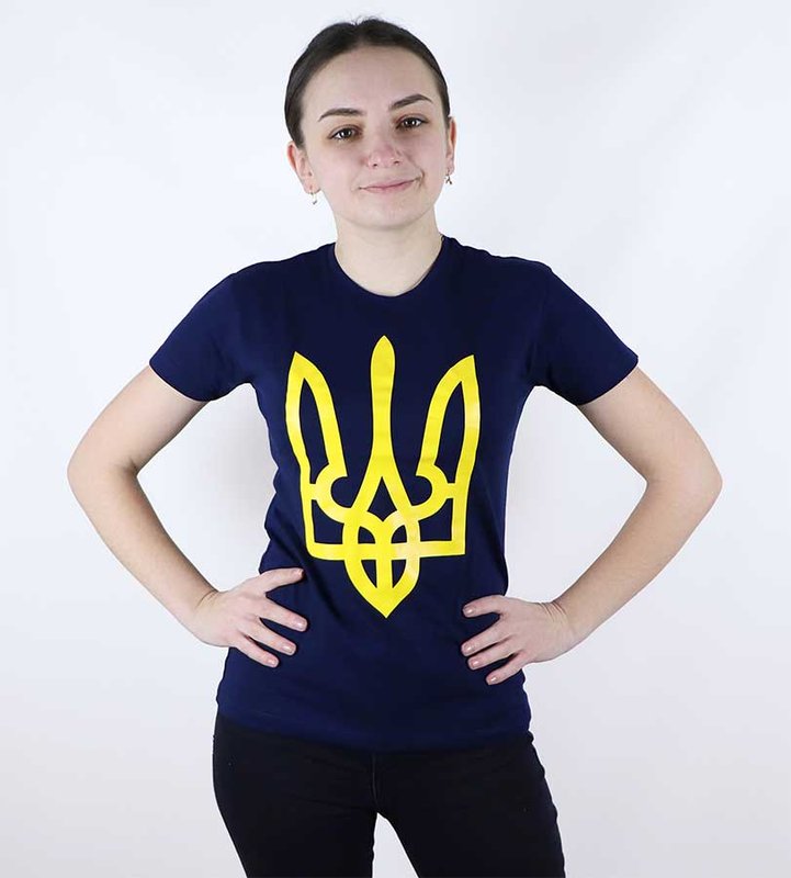 Damska koszulka patriotyczna Trident żółto-granatowa, S