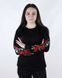 Damska kurtka (bluza) "Kwiaty", czarna, M