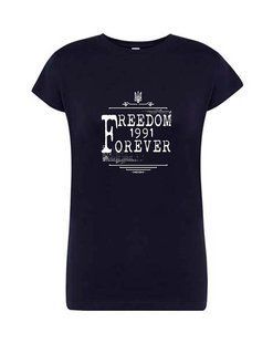 Women's patriotic "Freedom" T-shirt, dark blue, S