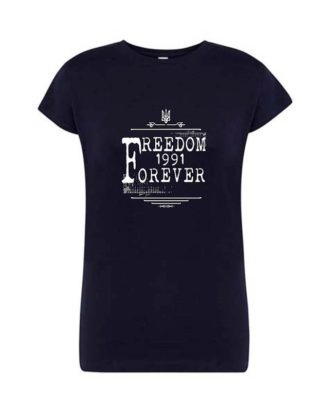 Женская патриотическая футболка Freedom, темно-синяя, S