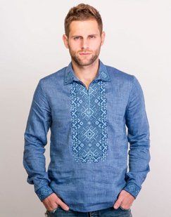 Вишиванка чоловіча Родинне коло, льон - довгий рукав, 6XL