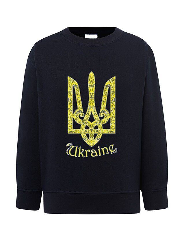Sweatshirt (sweater) for boys Trizub Ukraine, dark blue, 92/98cm
