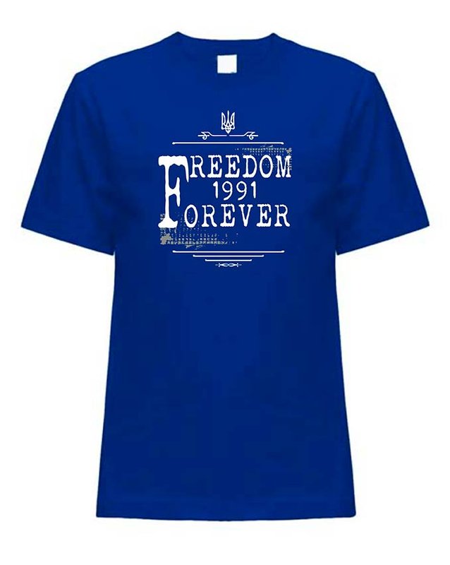 Мужская патриотическая футболка Freedom, синяя, S