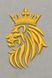 Unisex dark blue children's polo shirt with lion embroidery, 7-8 years old